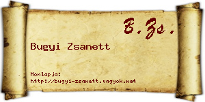 Bugyi Zsanett névjegykártya