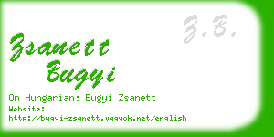 zsanett bugyi business card